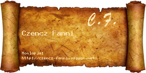 Czencz Fanni névjegykártya