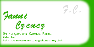 fanni czencz business card